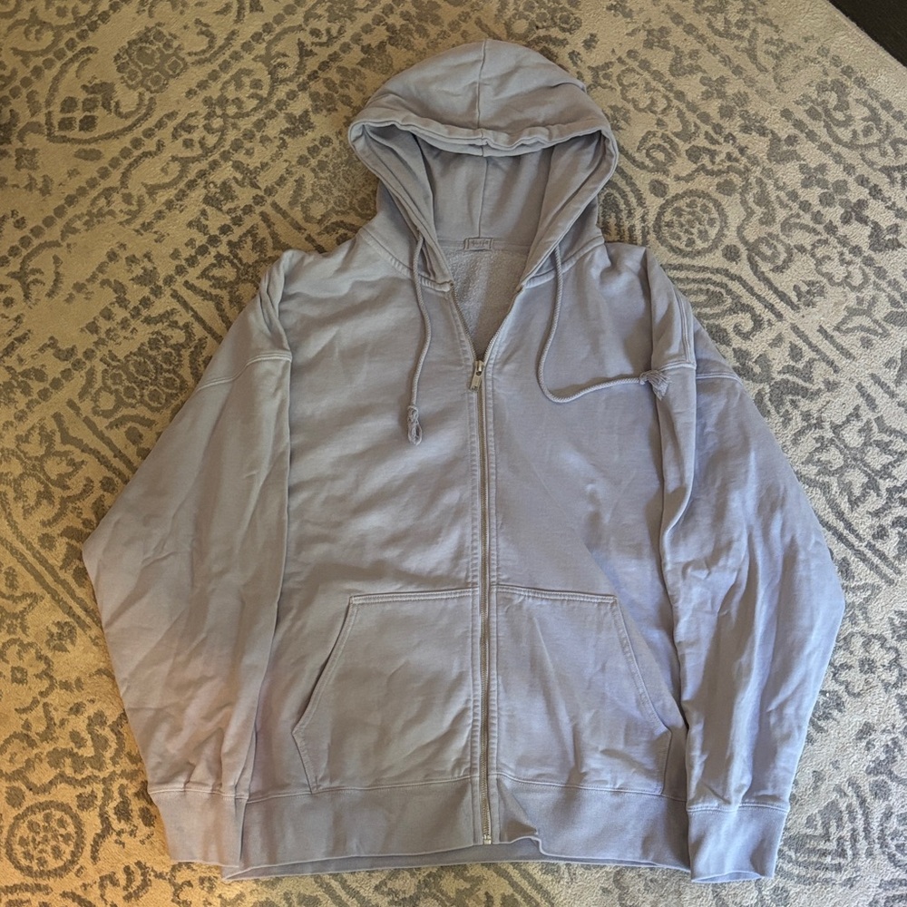 John Galt Light Blue Christy Full Zip Hoodie from Brandy Melville
